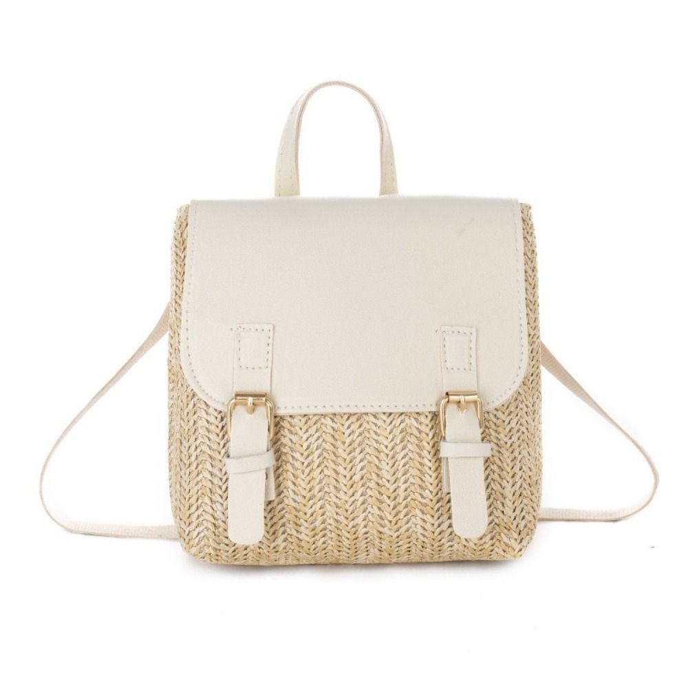 Luxury Bags Vintage - Versatile Bag PU Leather Straw Backpack