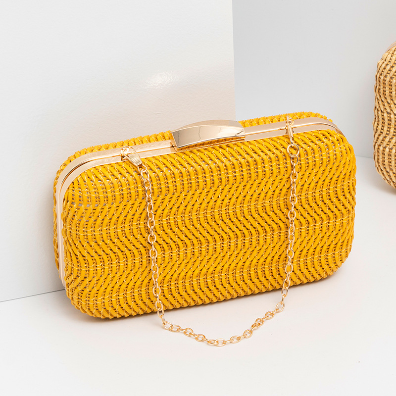 Luxury Bags Yellow - Casual Straw Women's Bag Yellow Clutch