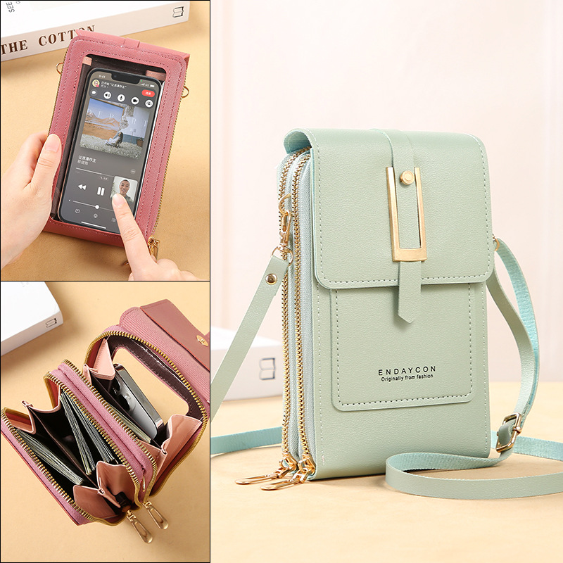Accordion Wallet Zip - Touch Screen Cell Phone Women Bags