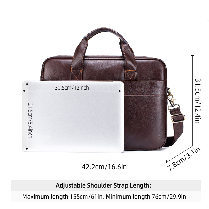 Genuine Leather Men's Briefcas - đánh giá và giá Luxury Bags For School