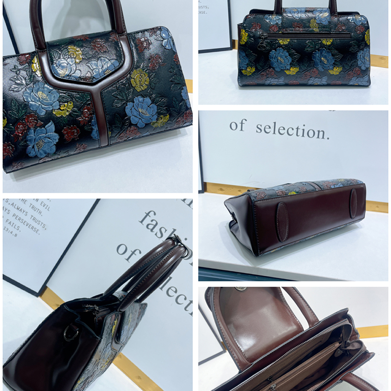 Vintage Floral Embossed Boston - đánh giá và giá Luxury Bags Vegan