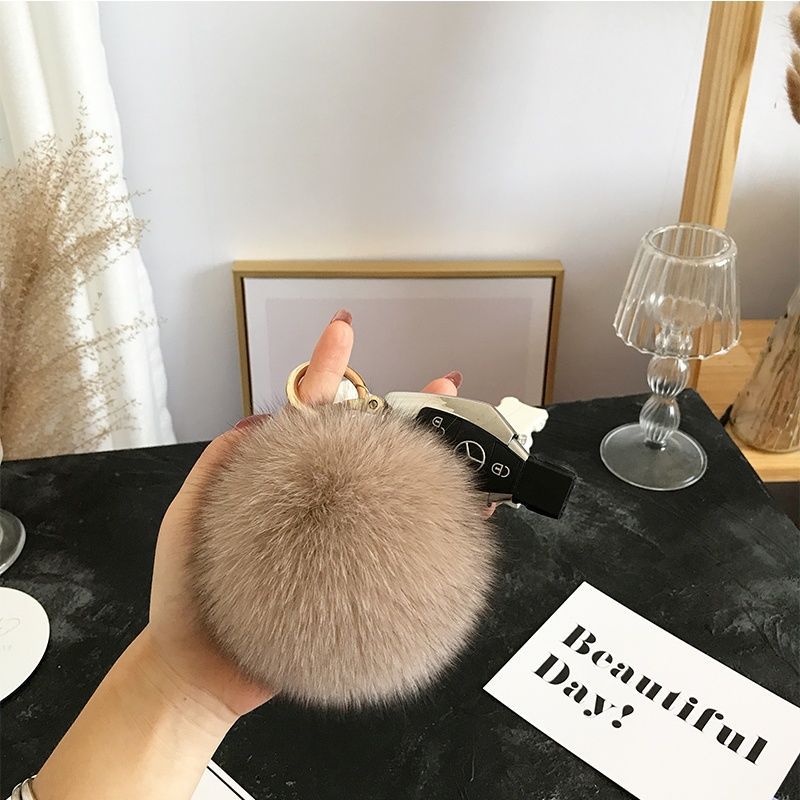 2024 Fluffy Real Fox Fur Ball  - đánh giá và giá Luxury Bags Yellow