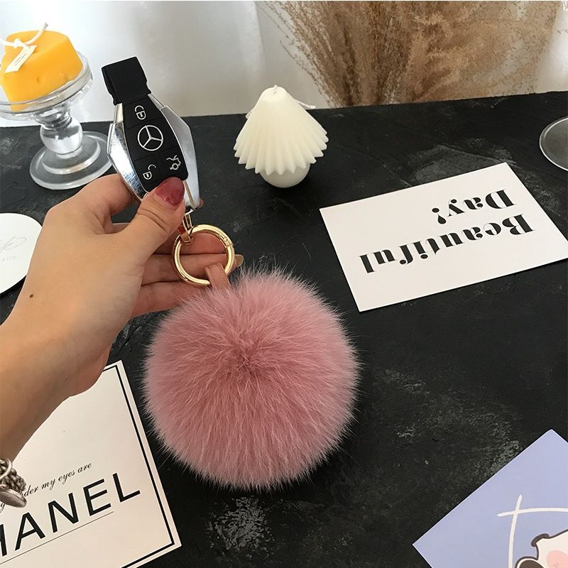 2024 Fluffy Real Fox Fur Ball  - đánh giá và giá Luxury Bags Yellow