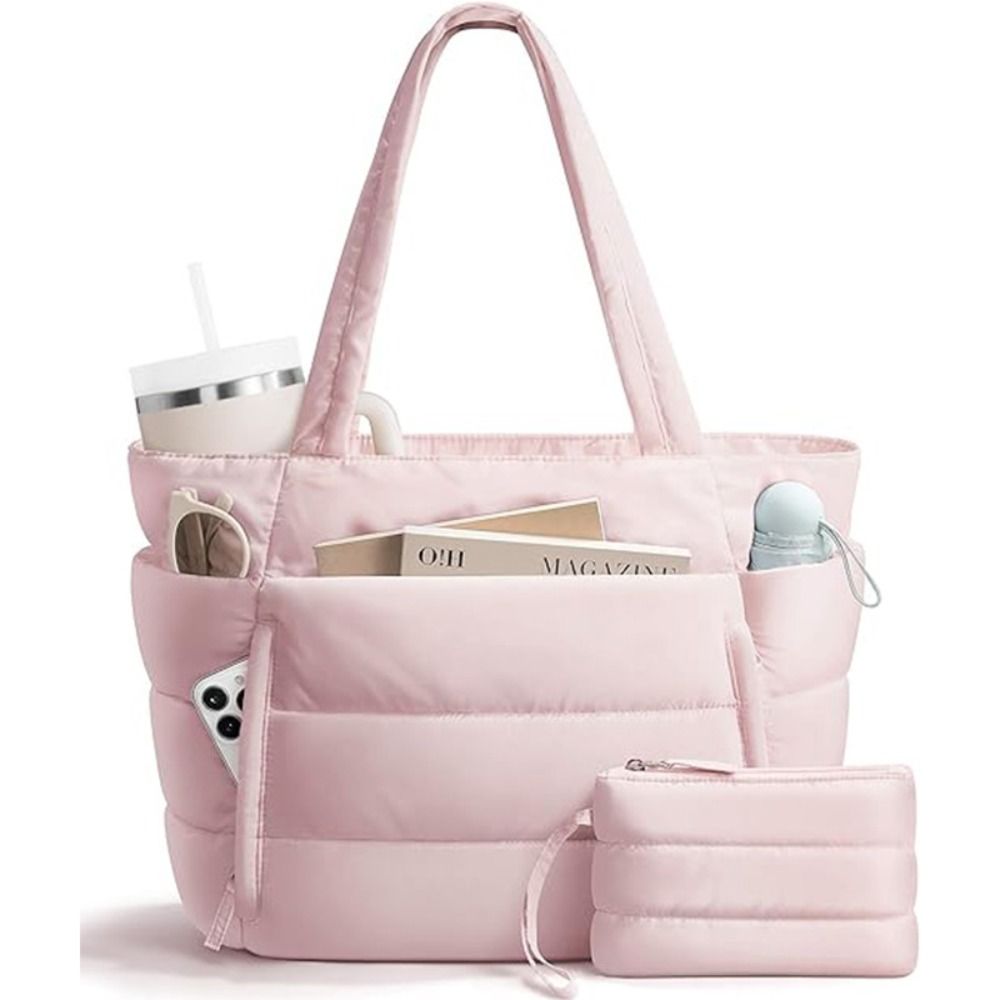 Large Capacity Puffer Tote Bag - đánh giá và giá Accordion Wallet Zip